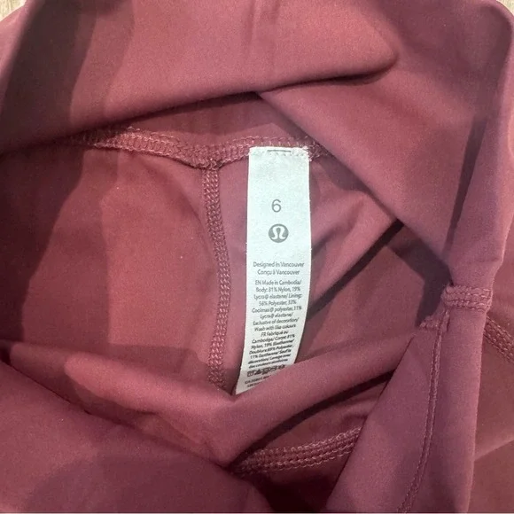 Title Lululemon Align High-Rise Pant 25" Maroon Wine Red Nulu Cute Size 6 - Picture 5 of 5